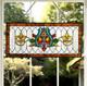 Fleur De Lis Spice Colors Stained Glass Window Panel Suncatcher 30L x 14H