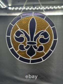 Fleur De Lis Stained Glass Panel 10 X 10