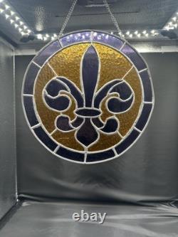 Fleur De Lis Stained Glass Panel 10 X 10