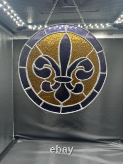 Fleur De Lis Stained Glass Panel 10 X 10