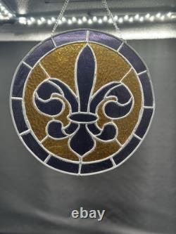 Fleur De Lis Stained Glass Panel 10 X 10