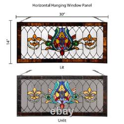 Fleur De Lis Stained Glass Pub Window Panel