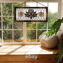 Fleur De Lis Stained Glass Pub Window Panel
