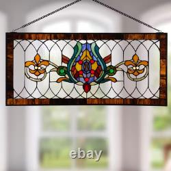 Fleur De Lis Stained Glass Pub Window Panel