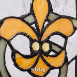 Fleur De Lis Stained Glass Pub Window Panel