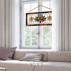 Fleur De Lis Stained Glass Pub Window Panel