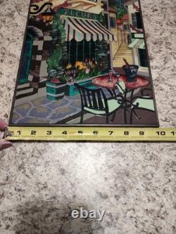 Fleurs French Design Stained Glass Window Panel Suncatcher Tiffany Style 19x25in
