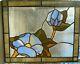 Floral Blue Flowers Stained Glass Panel 14.5 W x 11.5 H
