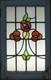 Floral Midsize Old English Leaded Stained Glass Window 16.25 X 26.25