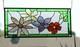Flower Stained Glass Panel Window Hanging panel 24 1/2x10 1/2