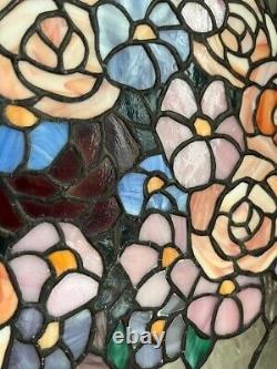 Flowers and Vase Stained Glass Panel with lead 27 1/2 in tall by 20 1/2 in wide