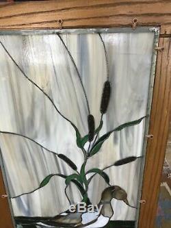 Four Professionally Designed Stained Glass Waterside Panels