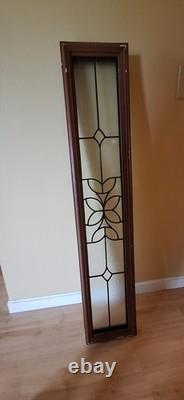 Framed Floral Stained Glass Window Panel Insert