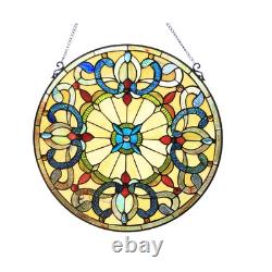 Frances Tiffany-Style Victorian 22 Height Stained Glass Window Panel, Multi