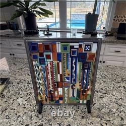 Frank Lloyd Wright Collection Saguaro Stained Glass Window Panel Multicolor