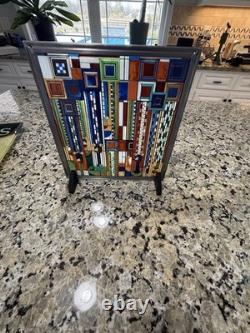 Frank Lloyd Wright Collection Saguaro Stained Glass Window Panel Multicolor