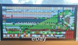 Frank Lloyd Wright Foundation Stained Art Glass Panel Rare Image