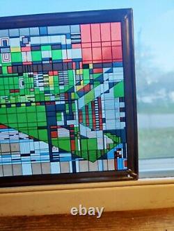 Frank Lloyd Wright Foundation Stained Art Glass Panel Rare Image