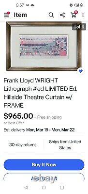 Frank Lloyd Wright Foundation Stained Art Glass Panel Rare Image