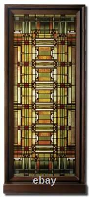 Frank Lloyd Wright OAK PARK HOME STUDIO SKYLIGHT Stained Art Glass Panel Display
