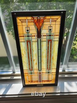 Frank Lloyd Wright Oak Park Skylight Stained Glass Panel Lead Frame Art Deco