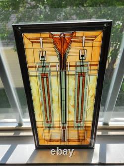 Frank Lloyd Wright Oak Park Skylight Stained Glass Panel Lead Frame Art Deco
