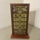 Frank Lloyd Wright Oak Park Skylight Stained Glass Panel Wood Frame 14.5x8