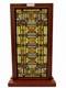 Frank Lloyd Wright Oak Park Skylight Stained Glass Panel Wood Frame 14.5x8