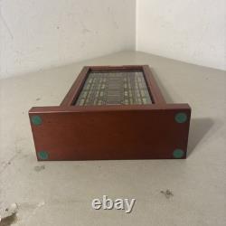 Frank Lloyd Wright Oak Park Skylight Stained Glass Panel Wood Frame 14.5x8