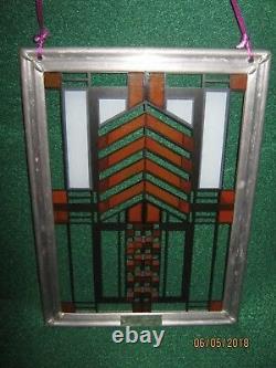 Frank Lloyd Wright PERGOLA DANA THOMAS HOUSE Stained Art Glass Panel 8 x 6s