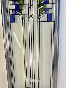 Frank Lloyd Wright Prairie School 17H Enamel Stained Glass Panel Waterlilies