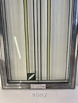 Frank Lloyd Wright Prairie School 17H Enamel Stained Glass Panel Waterlilies