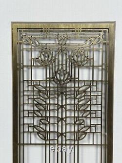 Frank Lloyd Wright Waterlilies Unexecuted Framed Art Window Art Glass Panel 1900