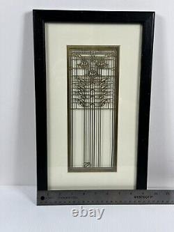 Frank Lloyd Wright Waterlilies Unexecuted Framed Art Window Art Glass Panel 1900