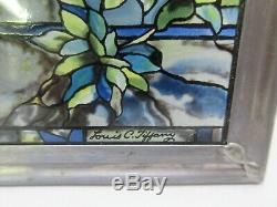 GLASSMASTERS Louis C. Tiffany Peacock Stained Glass Window Panel Sun Catcher