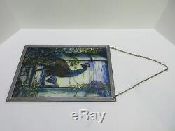GLASSMASTERS Louis C. Tiffany Peacock Stained Glass Window Panel Sun Catcher