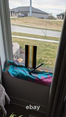 GLORIOUS MASTERPIECE With3 PLATES OF STAINED GLASS FUSED TOGETHER ON MODERN STAND