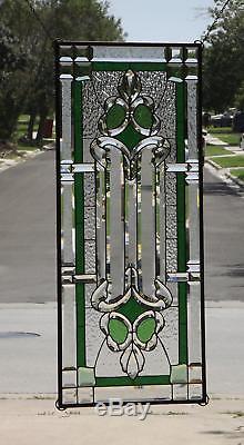 GO GREEN 42 5/8x18 3/8(108x48 cm) Beveled Stained Glass Window Panel