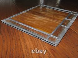 GORGEOUS! 6 Stained Glass Amber Fleur De Lis Panels Window Picture Beveled