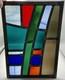 GORGEOUS STAINED GLASS PANEL Abstract Modern Geometric Frank Lloyd Wright Style