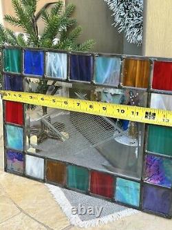 Geometric Etched Stained Glass Tiffany Style Hanging Window Panel Suncatcher 14