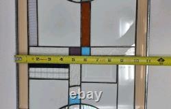 Geometric Stained Glass Panel Abstract Frank Lloyd Wright Style Suncatcher