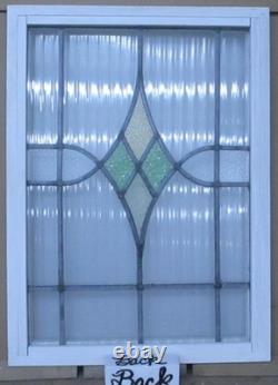 Geometrical Midsize Old English Leaded Stained Glass Window 19.25 X 26.25