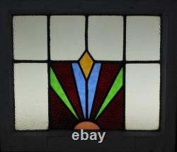 Geometrical Midsize Old English Leaded Stained Glass Window 22 X 19.5 Geometrical Midsize Old English Leaded Stained Glass Window 22 X 19.5