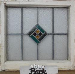 Geometrical Old English Leaded Stained Glass Window 21.25 X 20.25