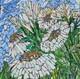 Glass Mosaic Mural Panel Shasta Daisies
