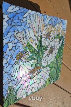 Glass Mosaic Mural Panel Shasta Daisies