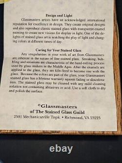 Glassmasters Light Up Oak Encased Stained Glass Window Panel Last Supper DaVinci
