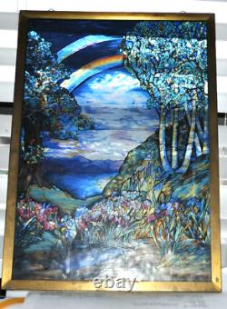 Glassmasters Louis C. Tiffany Stained Glass Window Panel Suncatcher Rainbows USA
