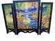 Glassmasters Louis C. Tiffany The Fawn Stained Glass Triptych Panel Screens